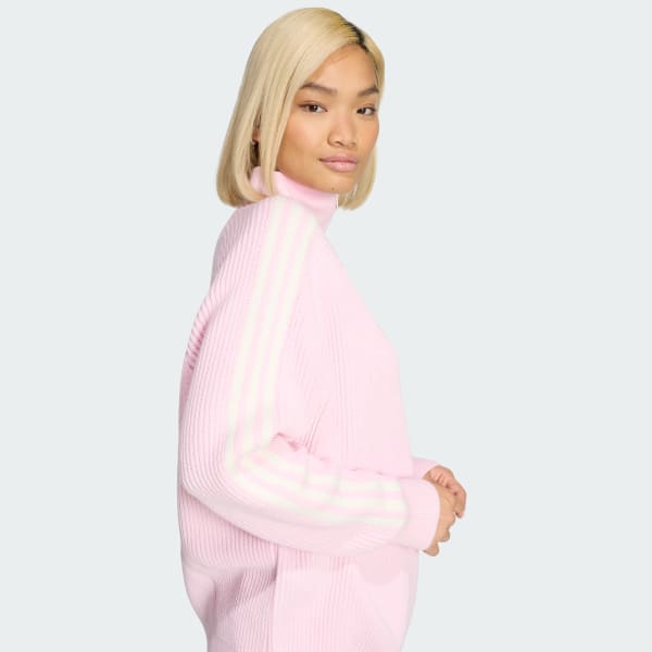 ADIDAS ORIGINALS FUNNEL NECK QUARTER ZIP Sweatshirt - Pink | Free