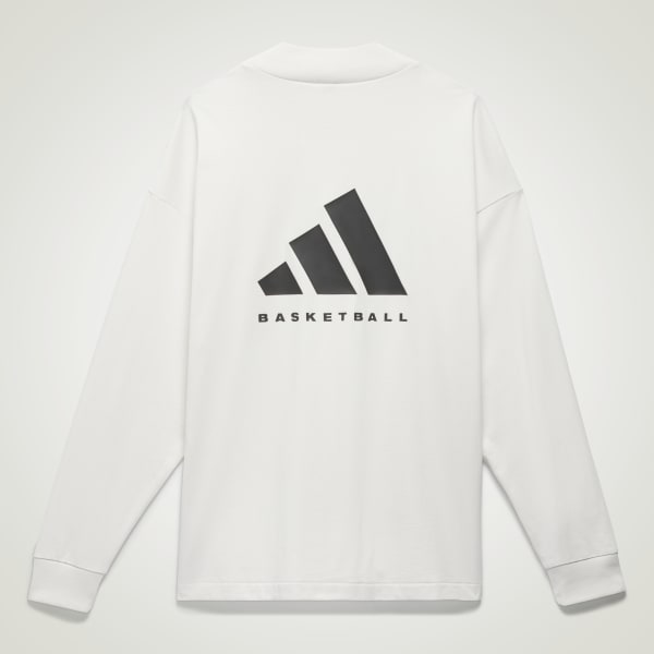 White adidas Basketball Long Sleeve Tee