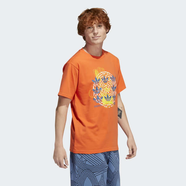 oranzová Hypersport Multi Trefoil T-Shirt