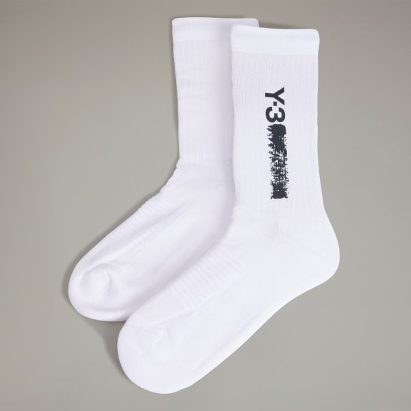 Weiss Y-3 Merch Crew Socken