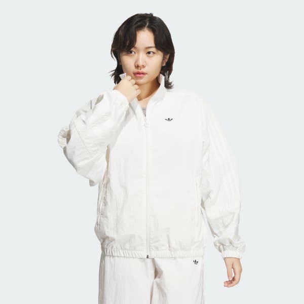 White adidas track jacket women's top