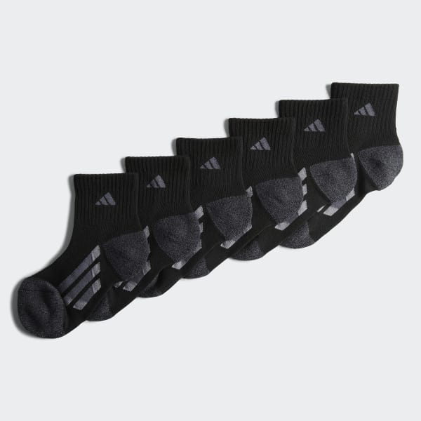 adidas Vertical Stripe Quarter Socks 6 Pairs - Black | Kids' Training ...
