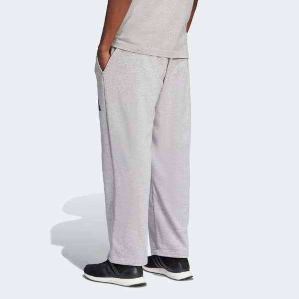 Grau Essentials Wide Leg 3 Bar Logo Hose