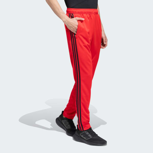 Red TRAINING ESSENTIALS BASE 3 STRIPES PANTS