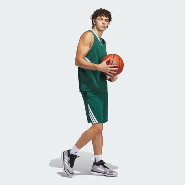 Green Legends 3-Stripes Basketball Shorts