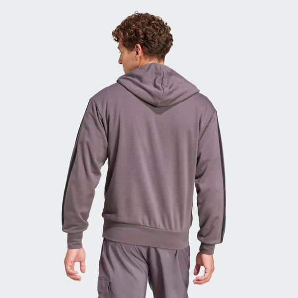 Abu-abu Hoodie French Terry Essentials 3-Stripes