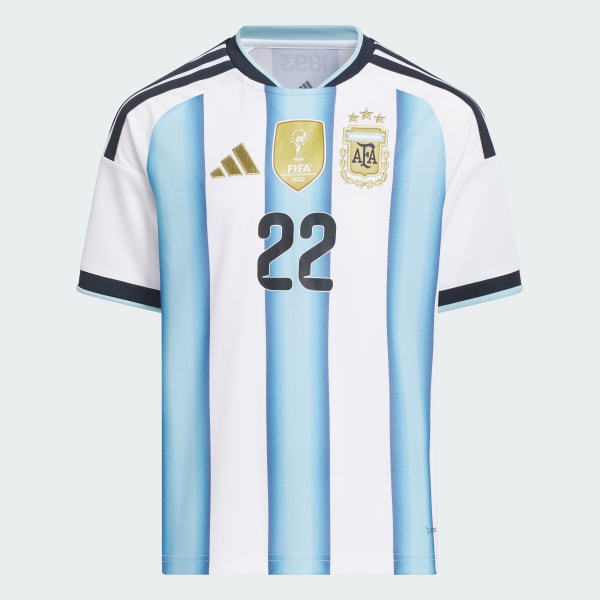 White Argentina 26 Home Martinez Kids Jersey
