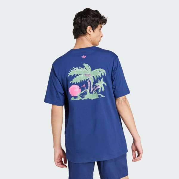 Azul Camiseta Originals Leisure League Badge