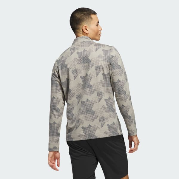 Beige Go-To Printed Quarter-Zip Pullover