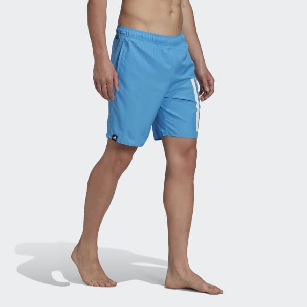 modrá Plavecké šortky Classic Length 3-Stripes CC172