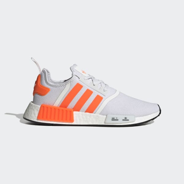 Adidas NMD_R1 Shoes - Men's - Cloud White / Cloud White / Red - 10.5