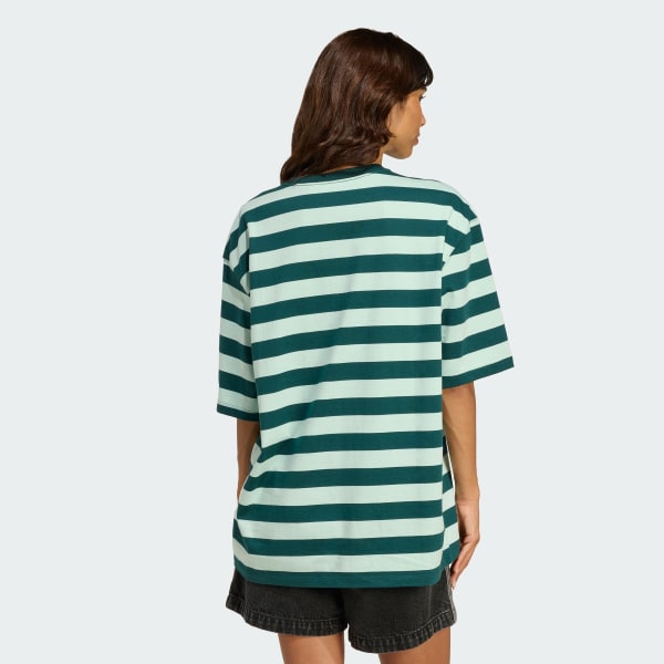 สีเขียว เสื้อยืดแขนสั้นลายทาง ADIDAS ORIGINALS ATHL DEPT