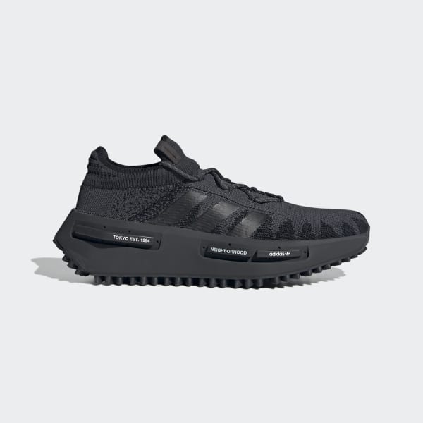 Adidas black nmd r1 knitted trainers 2025