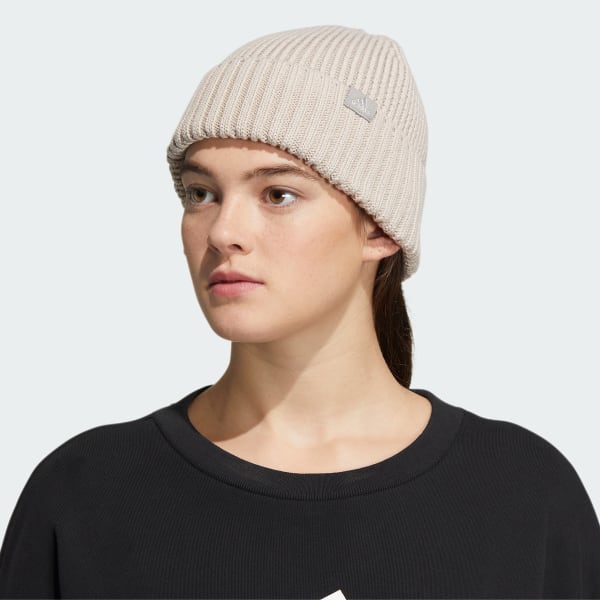 Beige Fashioned Fold Beanie