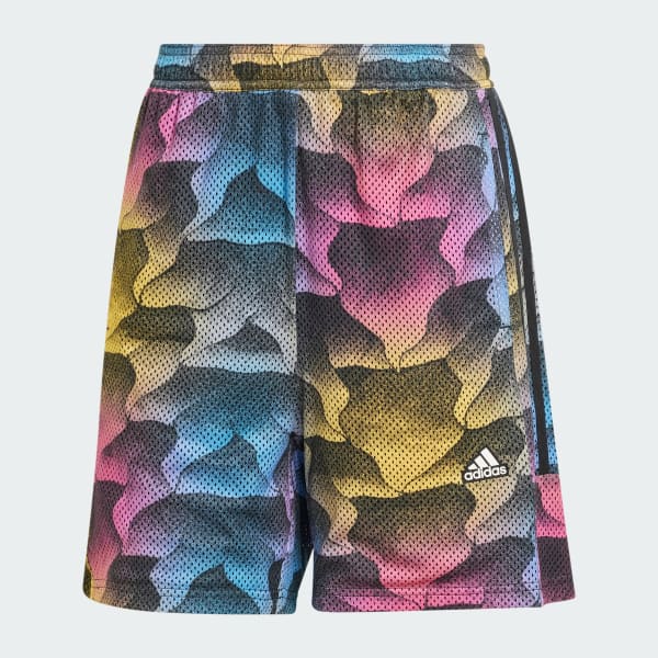 Preto Shorts Estampado Malha Elástica Summer Tiro