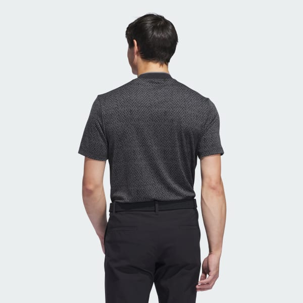 adidas Ultimate365 PIqué Mock Collar Polo Shirt - Black | Men's Golf ...
