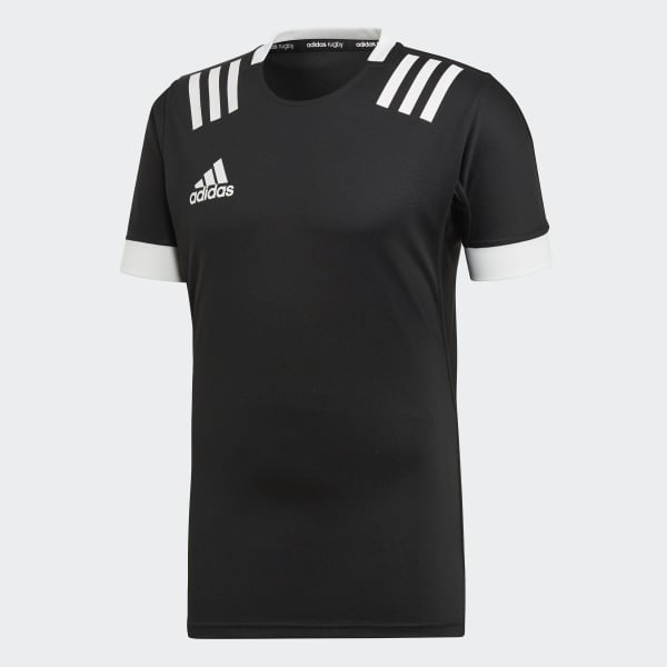 Zwart 3-Stripes Rugbyshirt FXU53