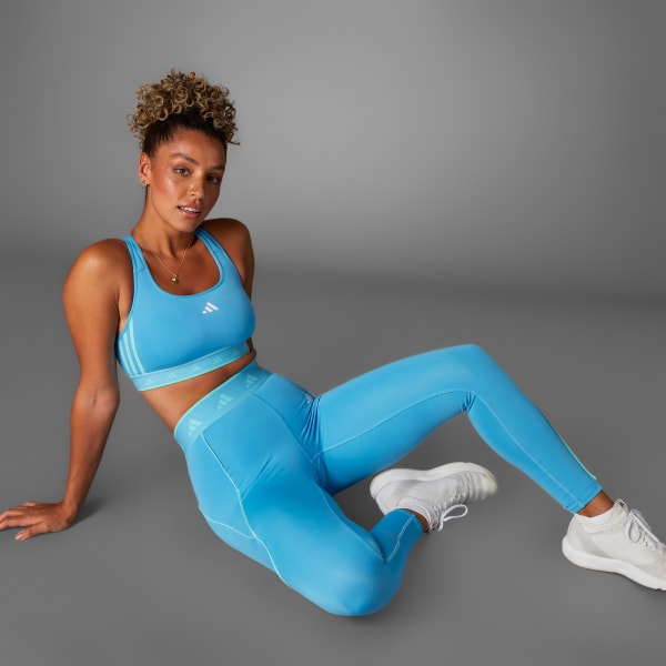 adidas Hyperglam Color Pop Full-Length Leggings - Blue, Women's Training