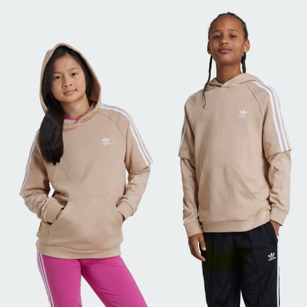 Bege Moletom Capuz Trefoil Infantil