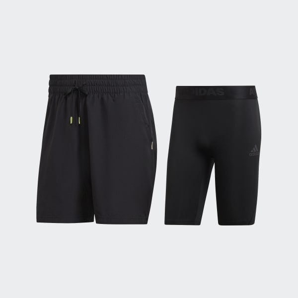 Svart Paris HEAT.RDY Tennis Two-in-One Shorts DC153