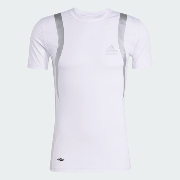 Blanco Polo ajustado Techfit de archivo