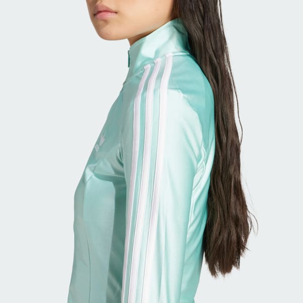 adidas Campera Deportiva Adicolor Tiras Ajustada Turquesa