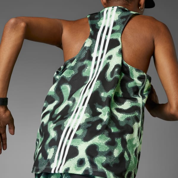 Verde Esqueleto Estampado Own the Run 3 Rayas 