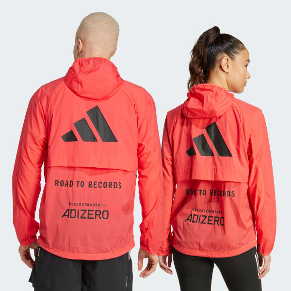 Rojo Sudadera con Gorro Adizero Road to Records (Unisex)