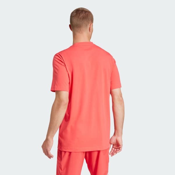 adidas Tennis Logo Heat Graphic Tee - Red | Free Shipping