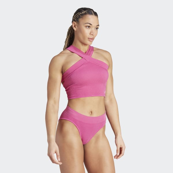 Rosa Ribbed Active Seamless Neckholder-Top