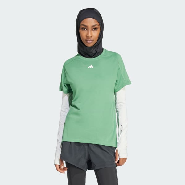 Green AEROREADY Train Essentials Minimal Branding Crewneck Tee