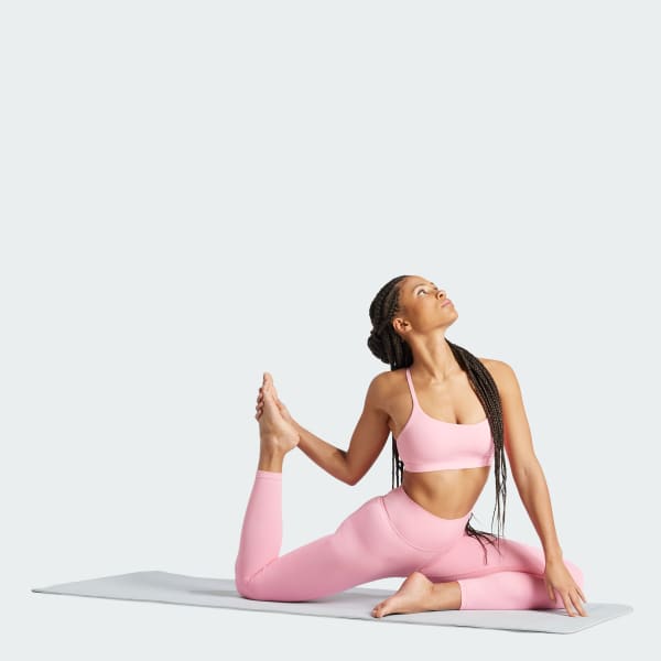 Top Yoga Essentials Suporte Leve - Adidas - Rosa - Oqvestir