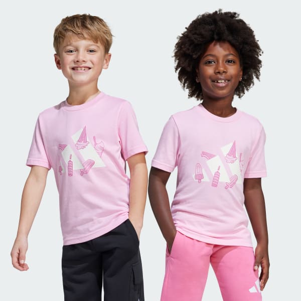 Merah-muda Tee Anak Grafis Lounge Ice