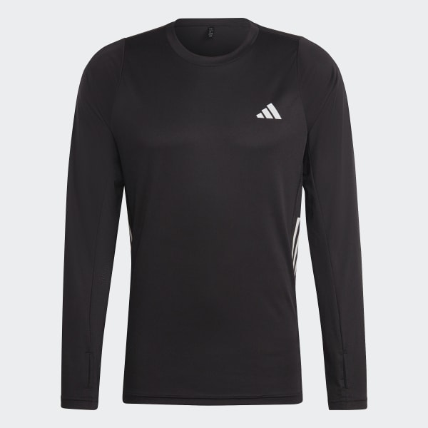 Svart Run Icons 3-Stripes Long Sleeve Tee