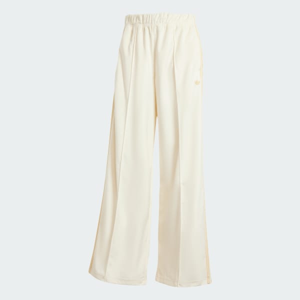 สีขาว กางเกงแทรคผ้าเวอลัว