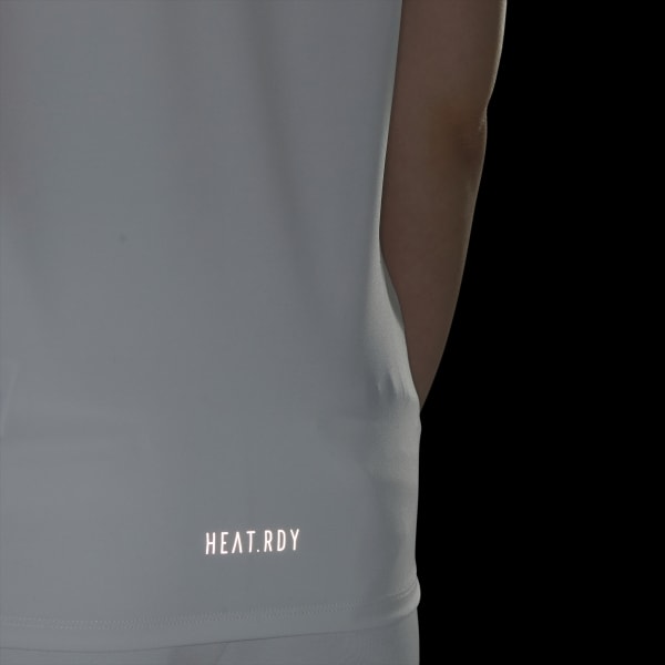 adidas HEAT.RDY Mock Neck Sleeveless Polo Shirt White adidas