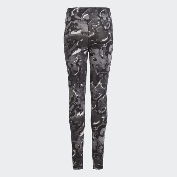 Grey Future Icons Allover Print Cotton Leggings Kids