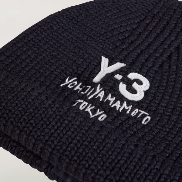 adidas Y-3 Chunky Knit Beanie - Black | Free Shipping with