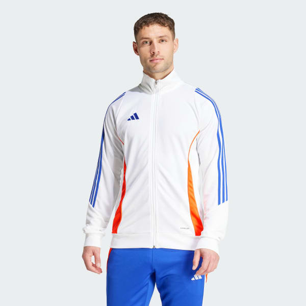 Adidas white track jacket mens top