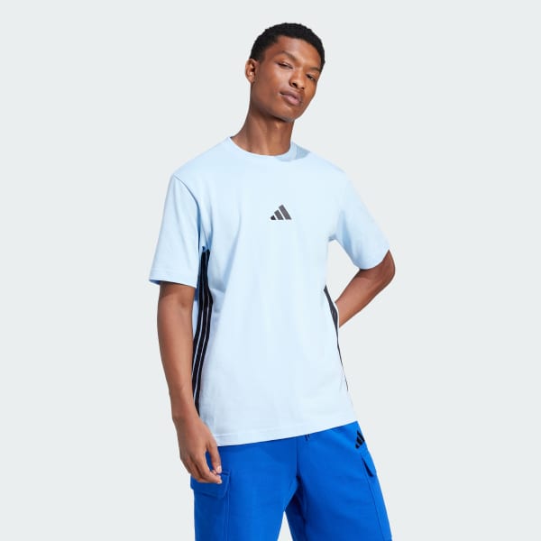 Blue Essentials 3-Stripes Single Jersey Tee