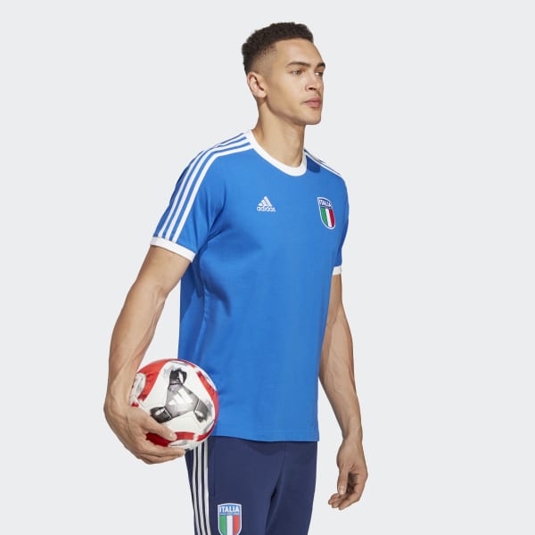 modrá Tričko Italy 3-Stripes