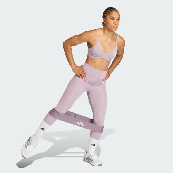 Purple Optimé Essentials No Front Rise Seam 7/8 Leggings