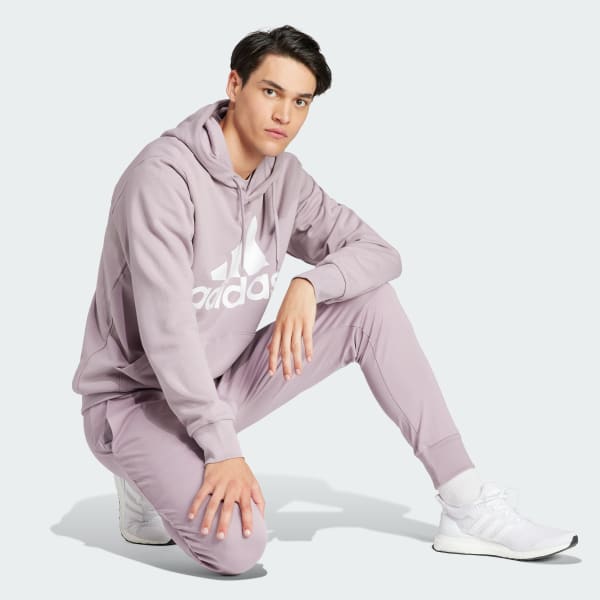 Morado Buzo con Capucha Essentials Logo Lineal Felpa