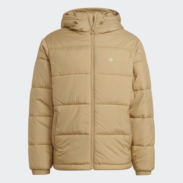 Beige Padded Hooded Puffer Jacket JJW73