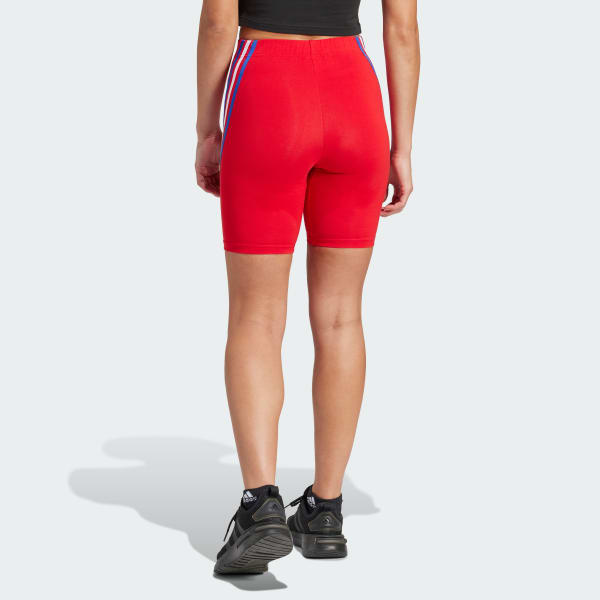Rot Future Icons 3-Streifen kurze Leggings