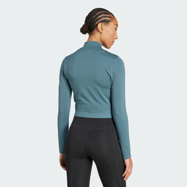 zelená Bunda Workout Essentials Full-Zip Knit