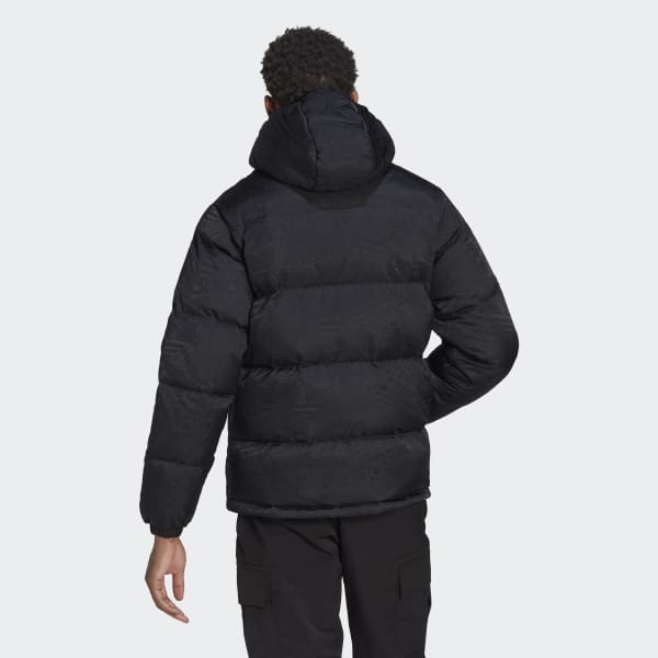 Schwarz adidas Rekive Regen Hooded Puffer Daunenjacke NQ364