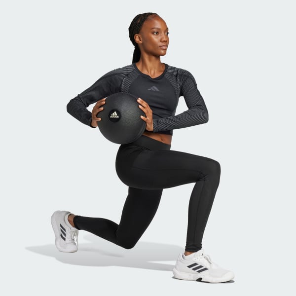 Black Seamless Knitted Long Sleeve Tee