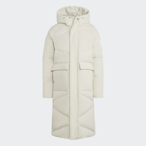Beige Big Baffle dunfrakke