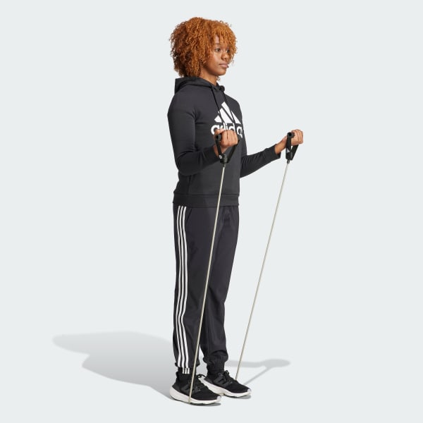 cierna Mikina s kapucňou LOUNGEWEAR Essentials Logo Fleece
